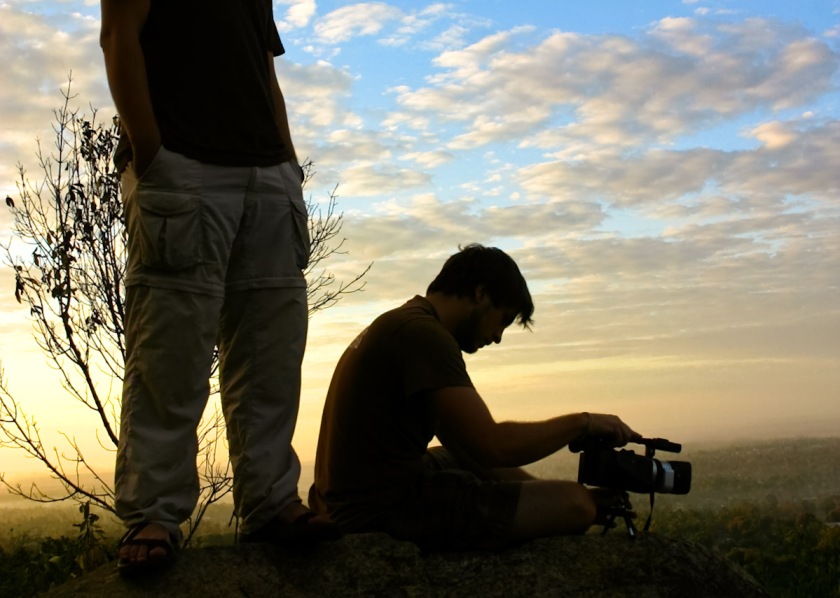 caleb filming in Tanzania